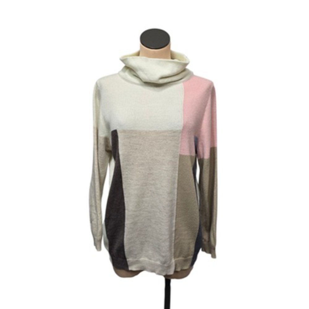 Aldo Martins Anthropologie Sweater Womens Medium Colorblock‎ Cowl Neck Pullover